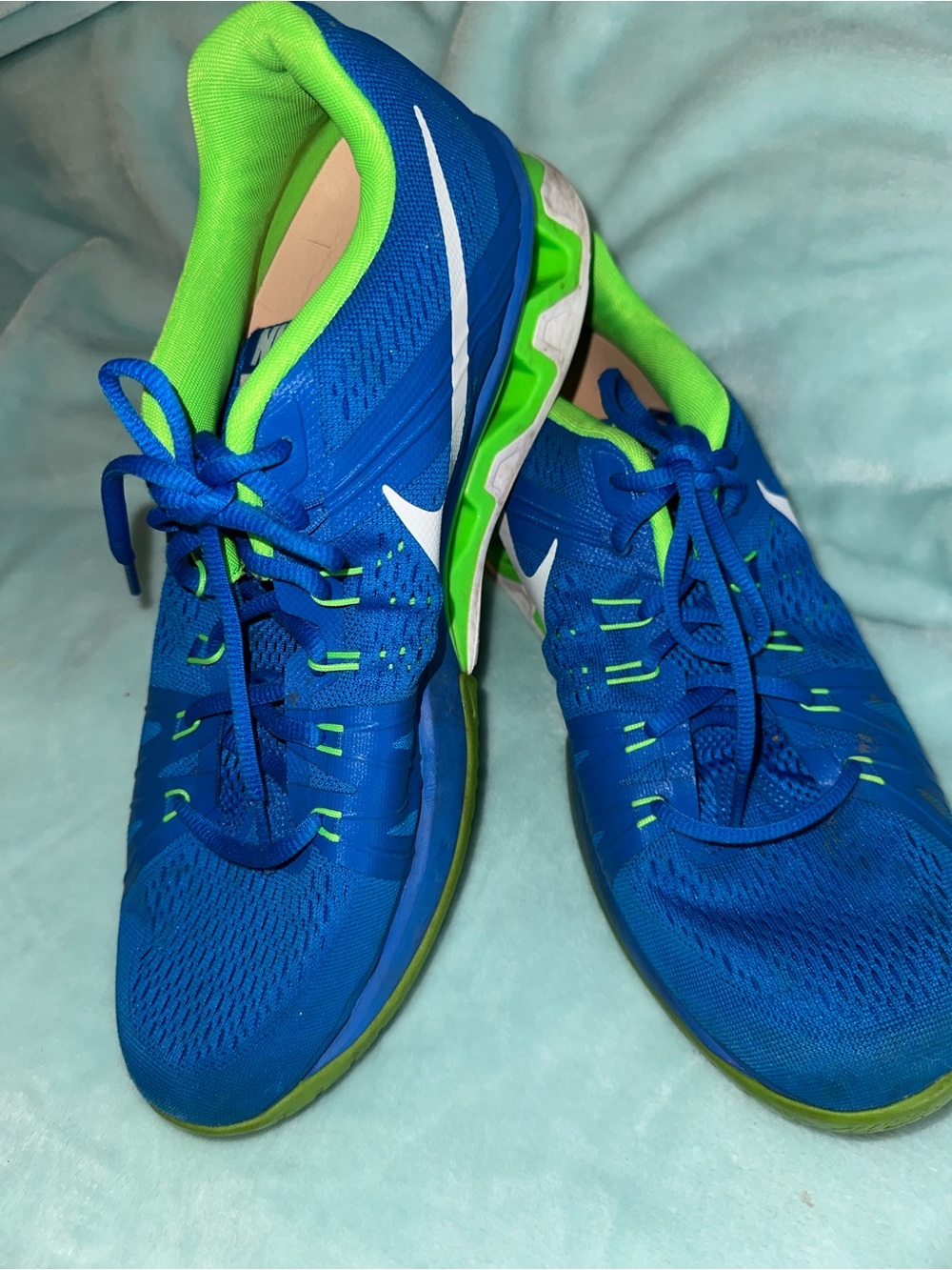 Nike Blue with Neon Green Accent Running Sneakers
